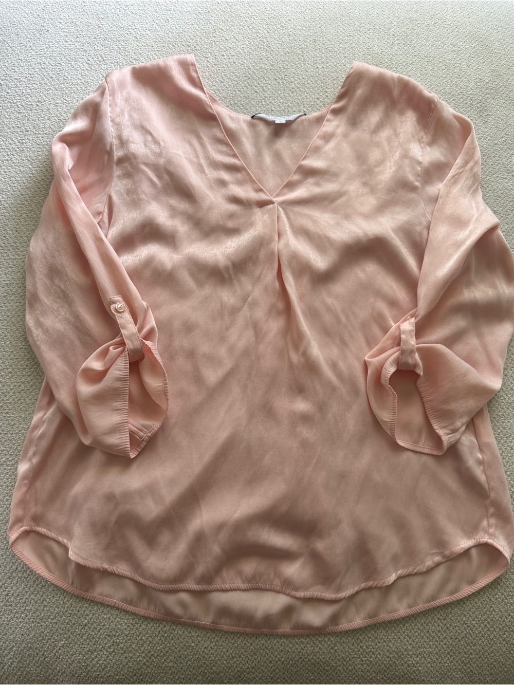 Naf Naf Light Pink Satin Finish Blouse